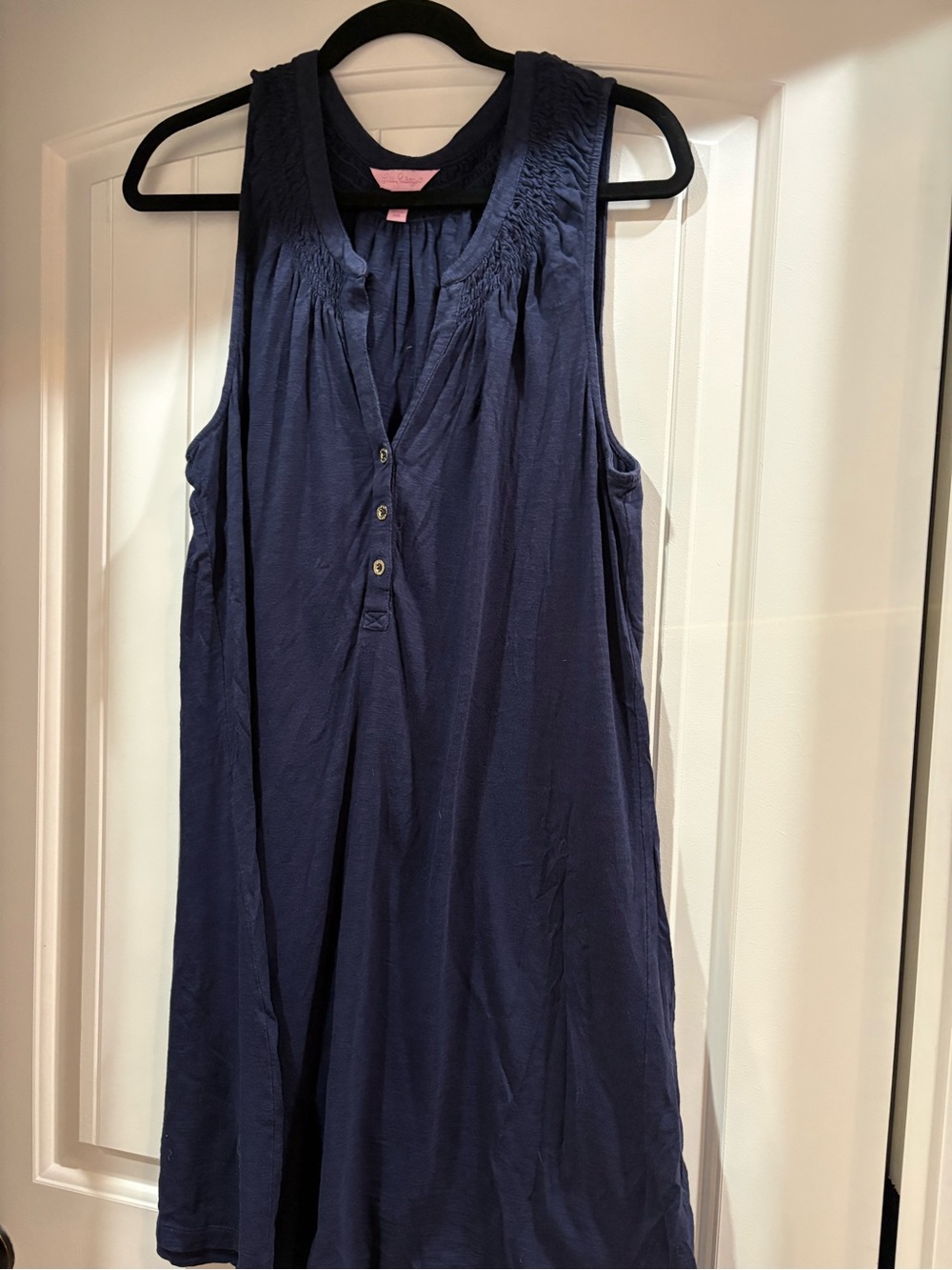 Lilly Pulitzer Navy Sleeveless Henley Tunic Dress